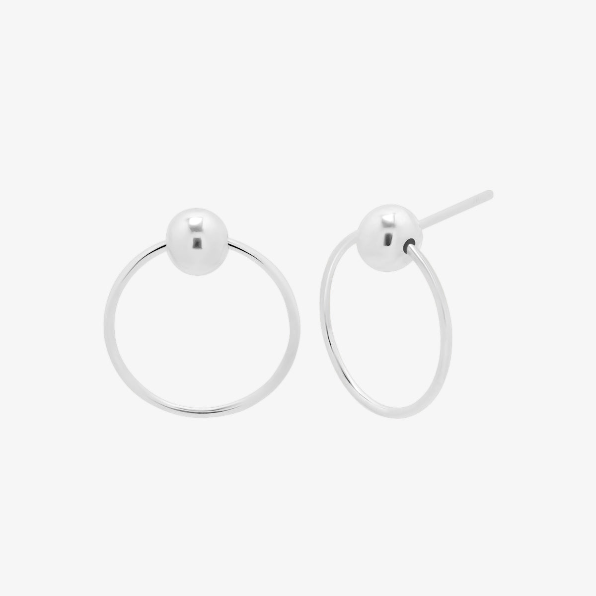 Ball with line circle earrings