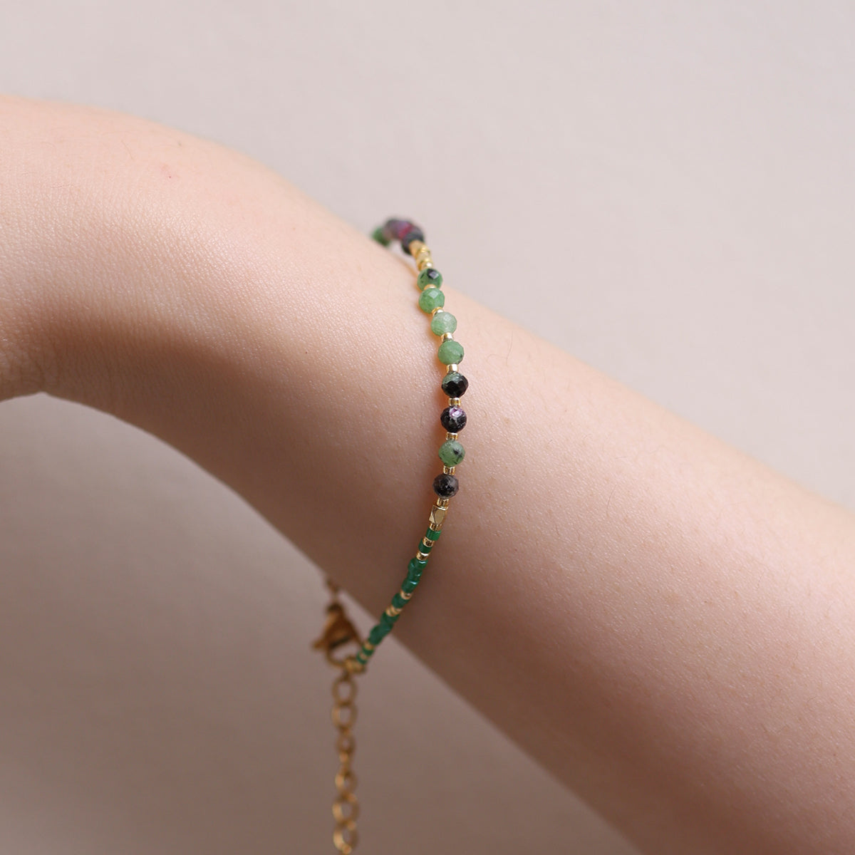 Green onyx beaded bracelet-2