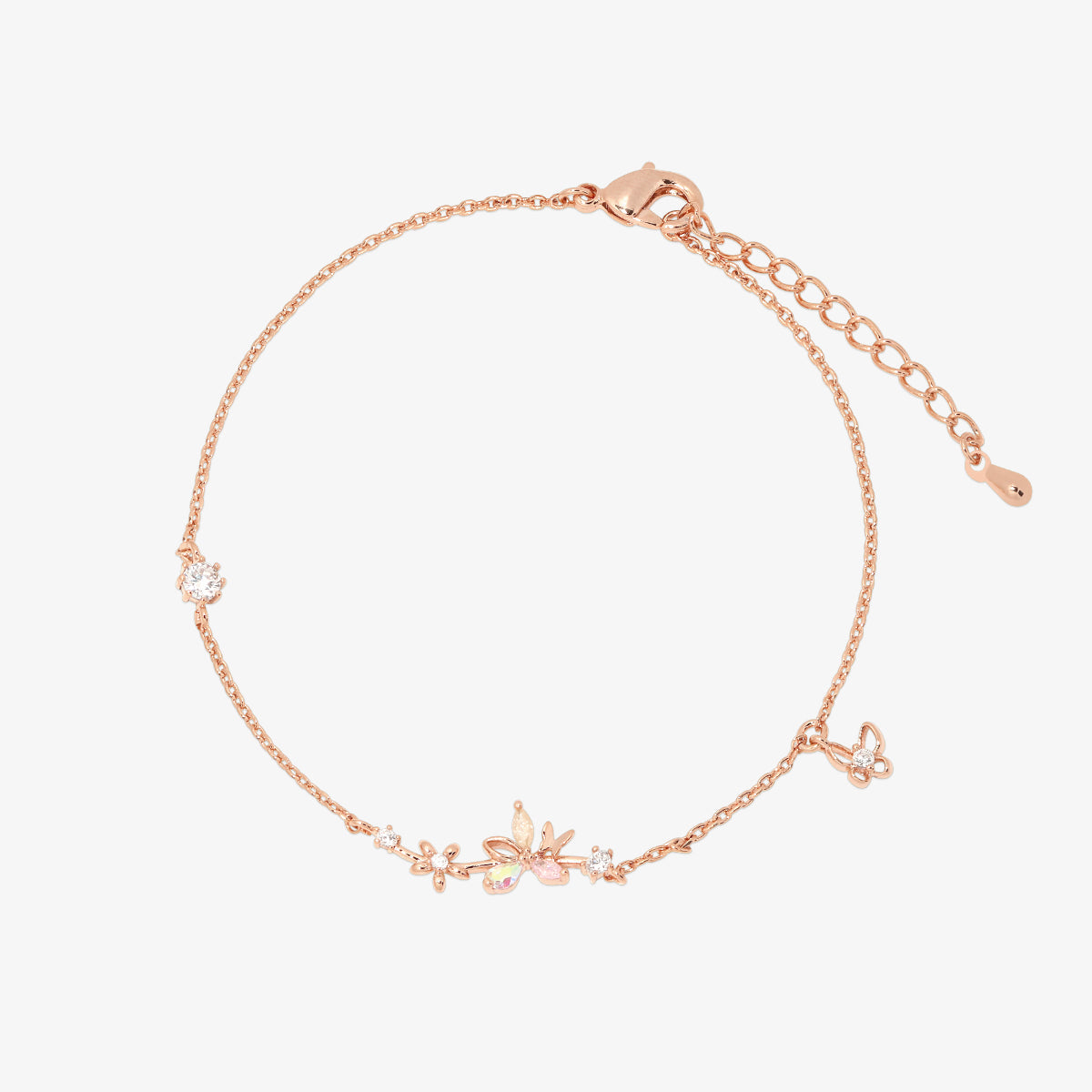 Gemstone floral butterfly bracelet-5