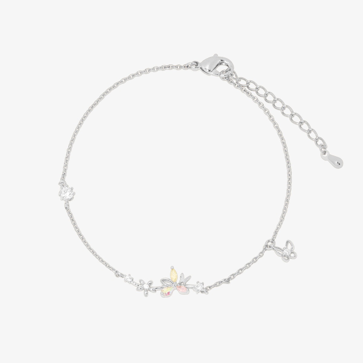 Gemstone floral butterfly bracelet-4