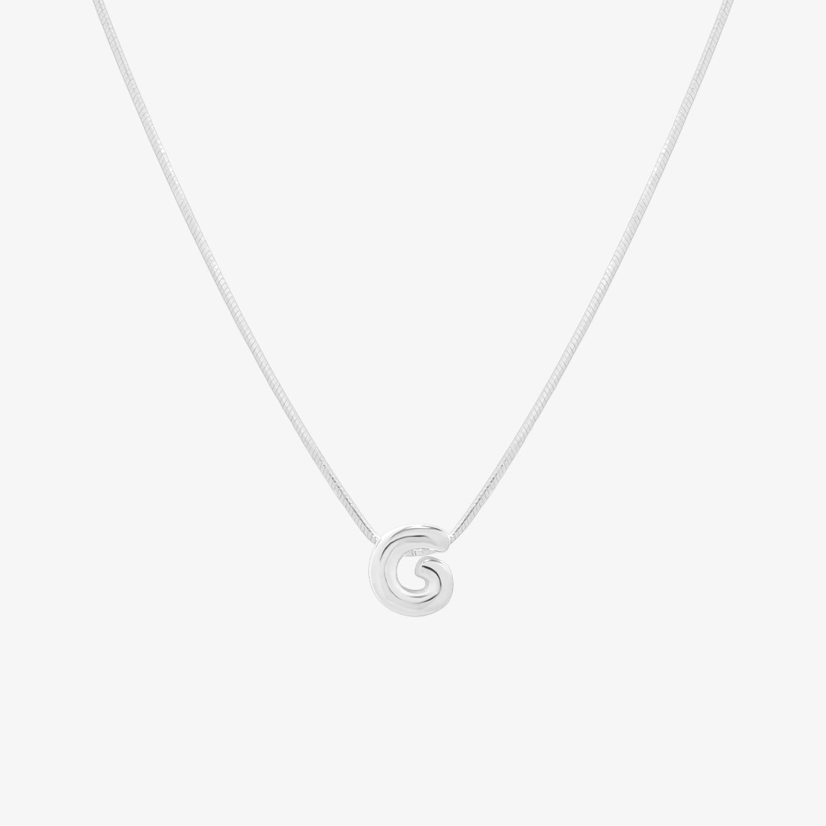 Bubble Initial Pendant Necklace-32