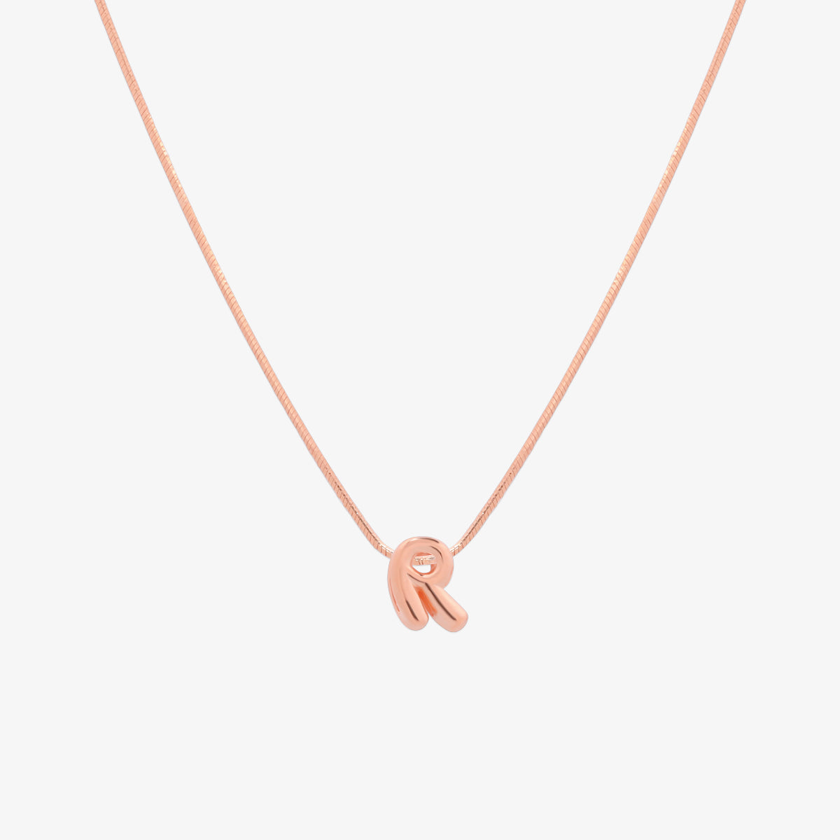 Bubble Initial Pendant Necklace-69