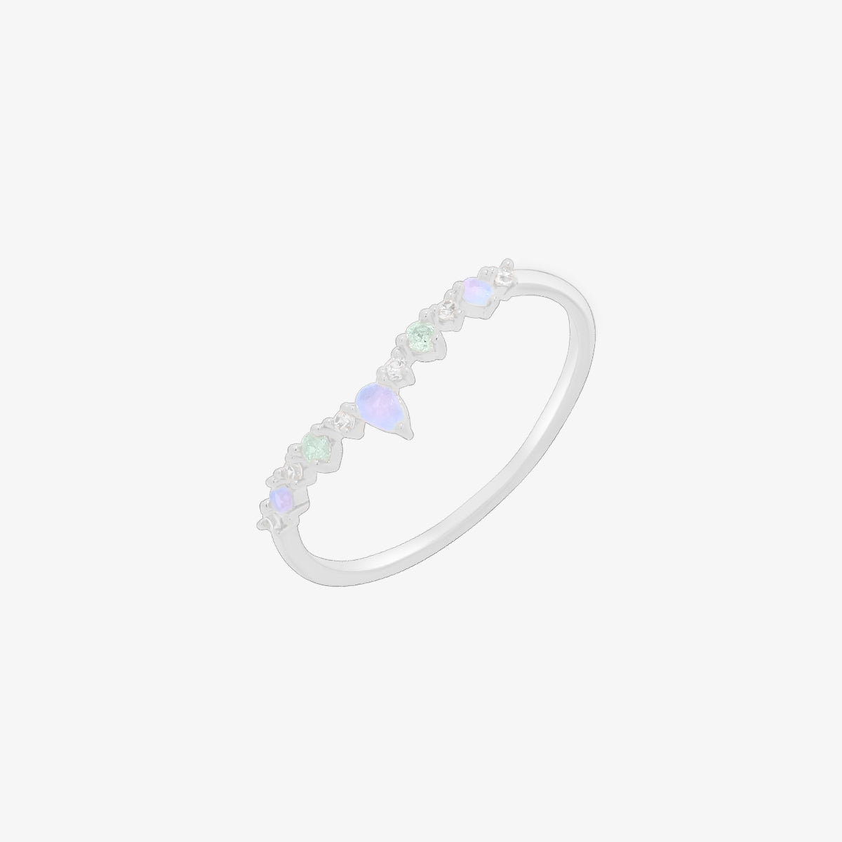 V-Curve Gemstone Ring-5