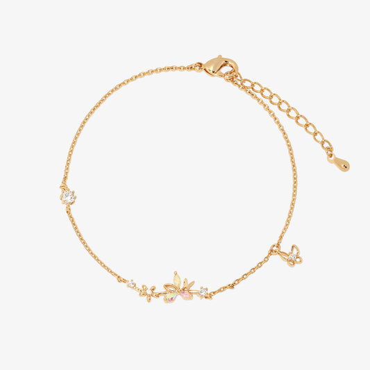 Gemstone floral butterfly bracelet-0