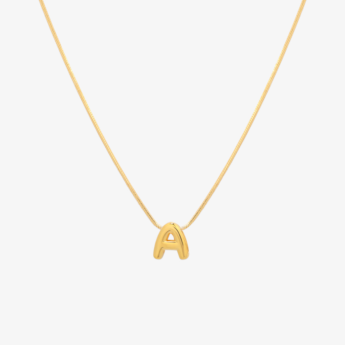Bubble Initial Pendant Necklace-0