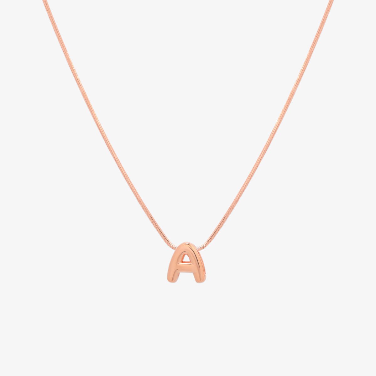 Bubble Initial Pendant Necklace-52