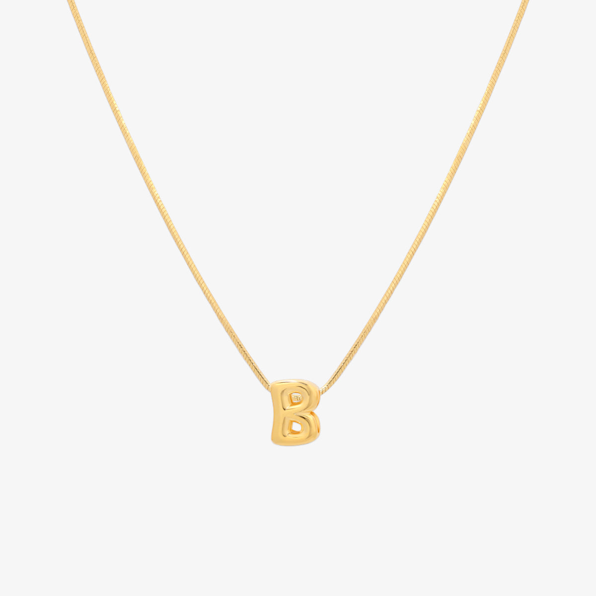 Bubble Initial Pendant Necklace-1