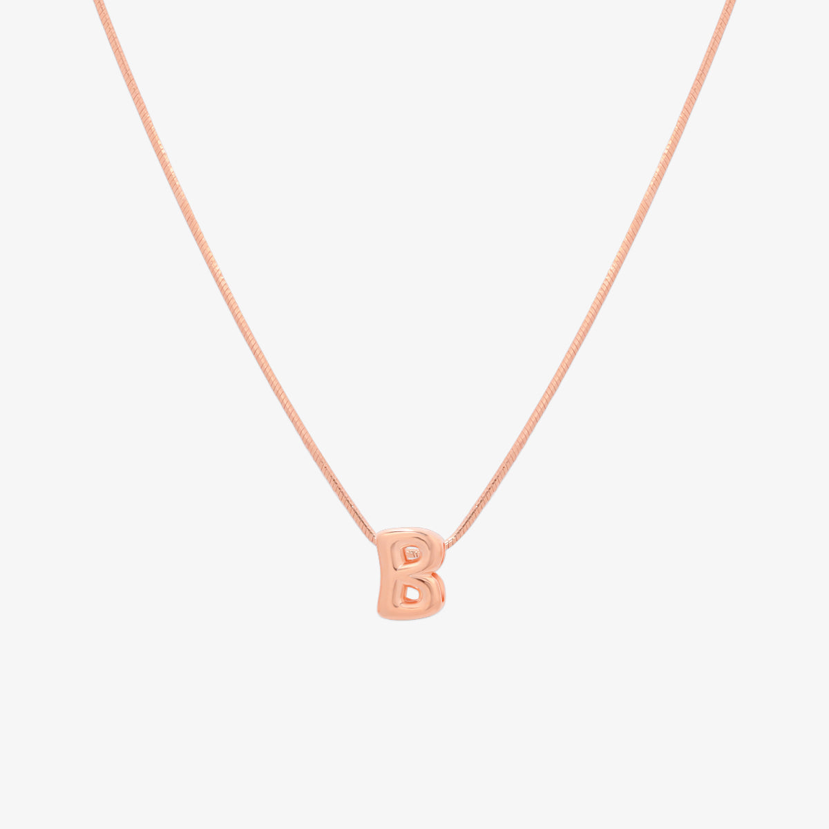 Bubble Initial Pendant Necklace-53