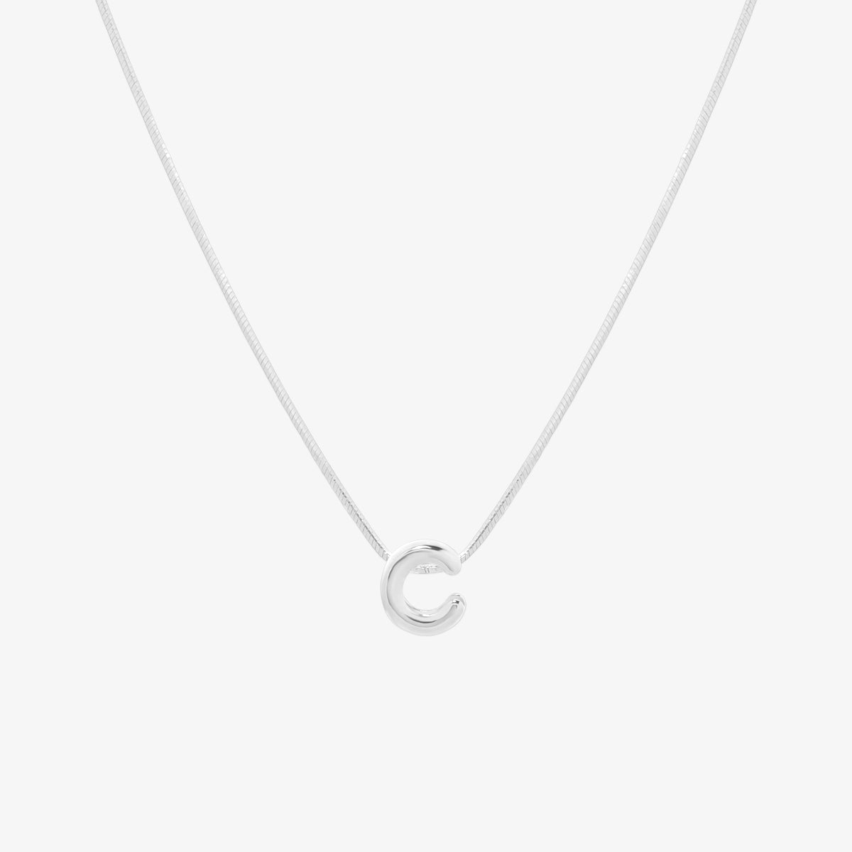 Bubble Initial Pendant Necklace-28