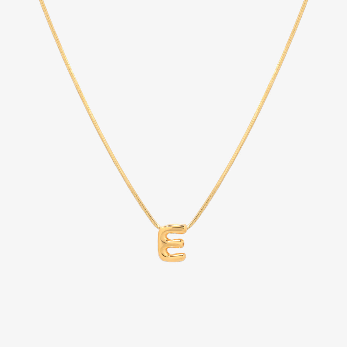 Bubble Initial Pendant Necklace-4