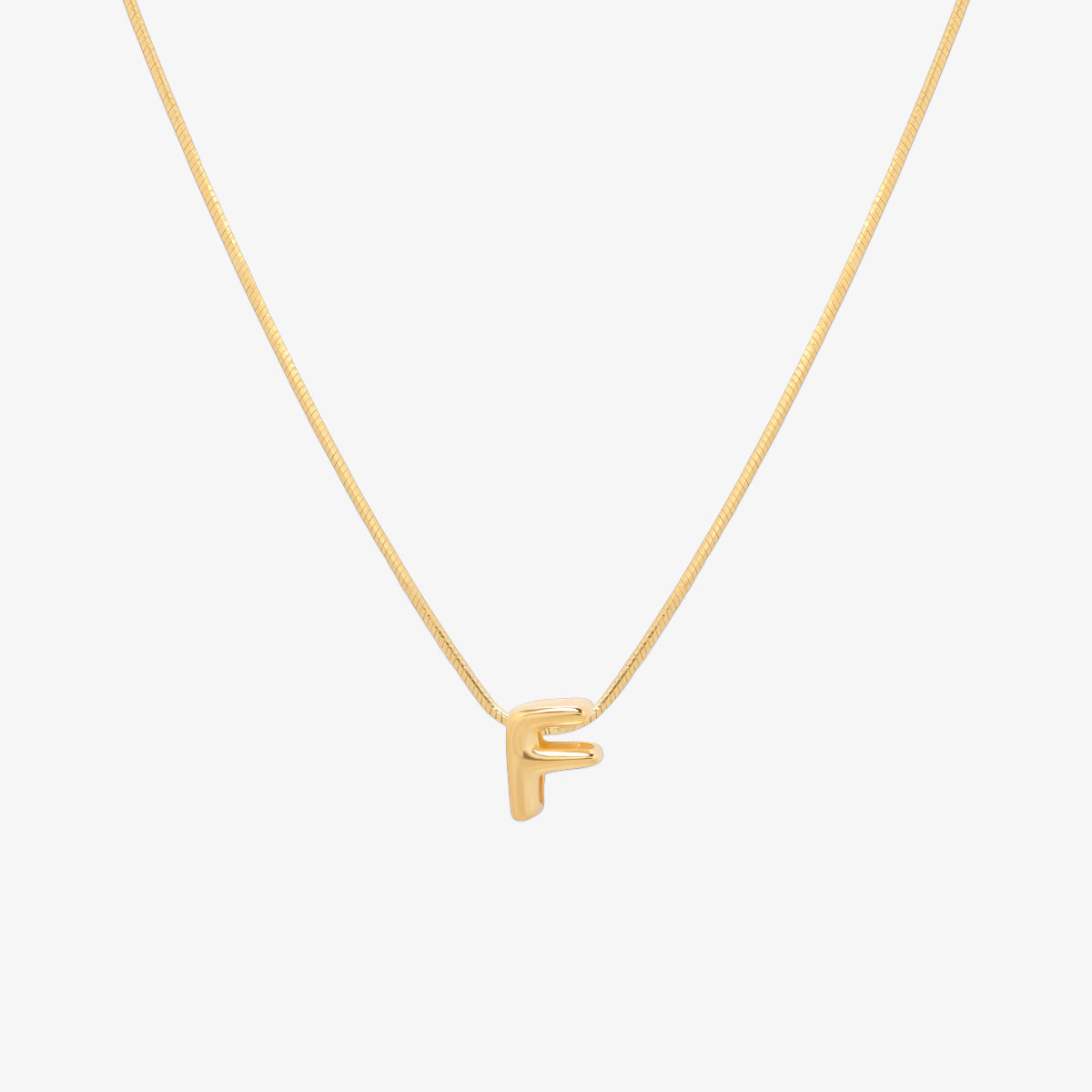 Bubble Initial Pendant Necklace-5