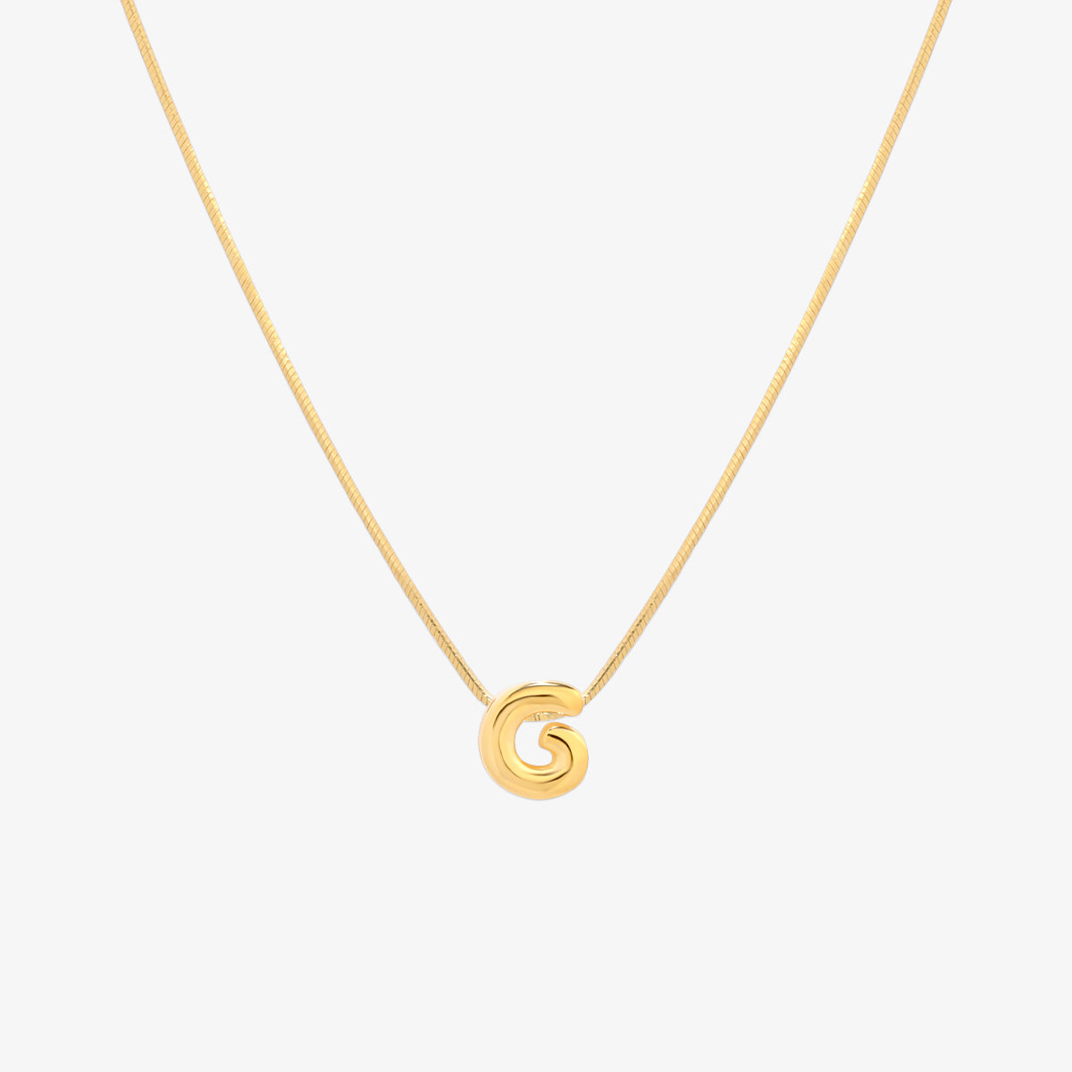 Bubble Initial Pendant Necklace-6