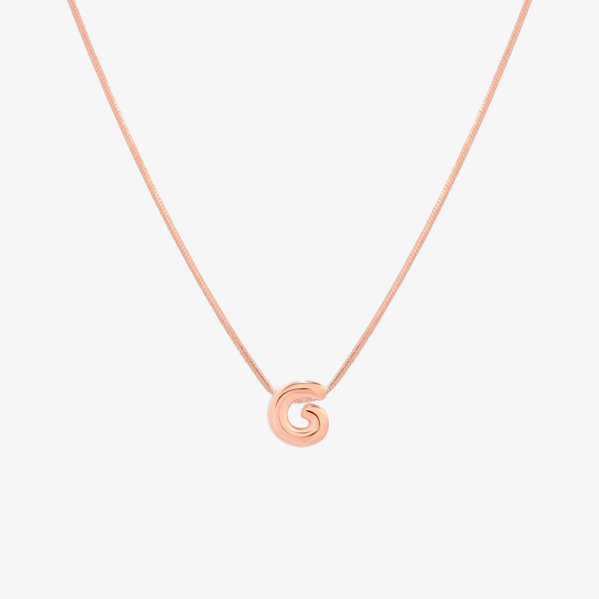 Bubble Initial Pendant Necklace-58