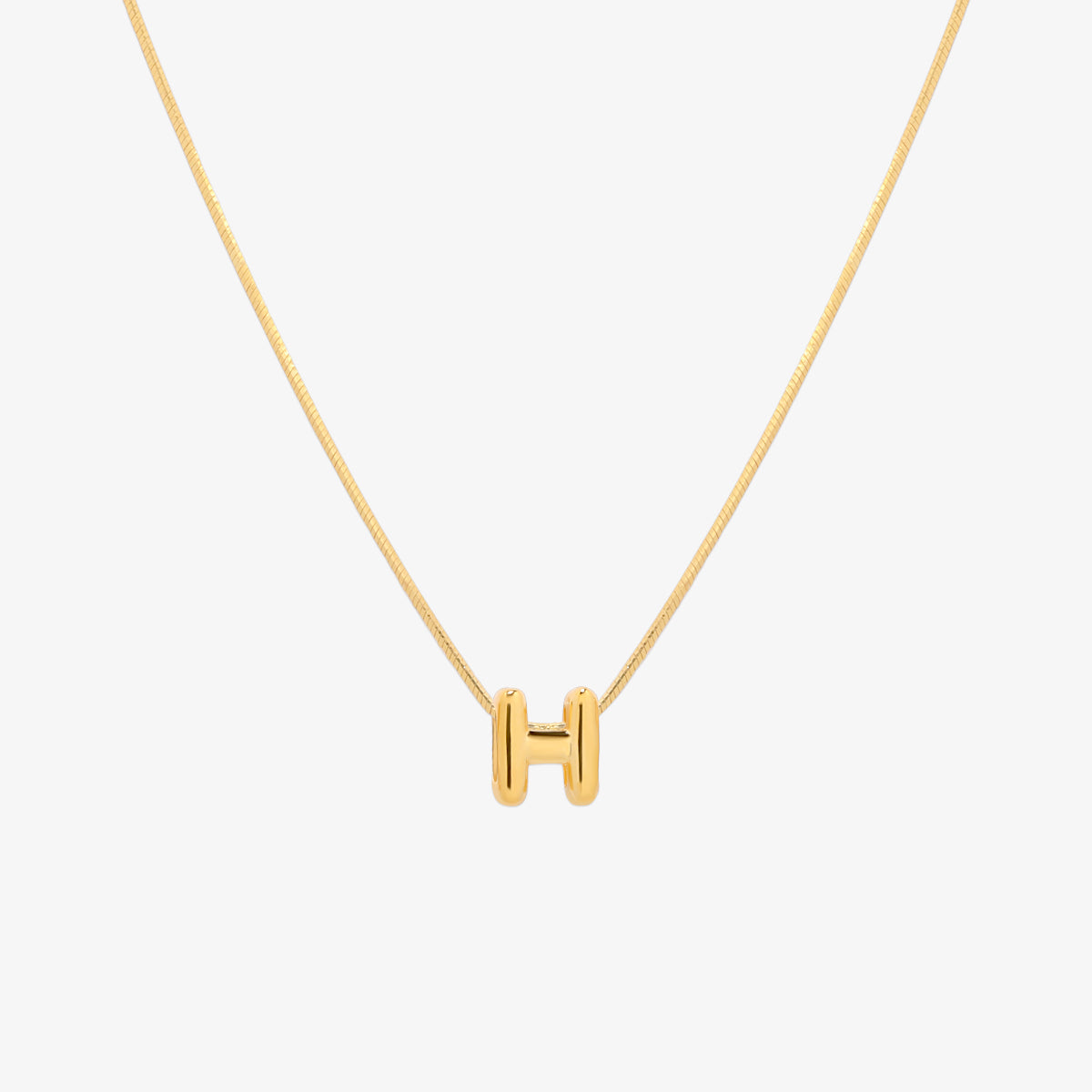 Bubble Initial Pendant Necklace-7