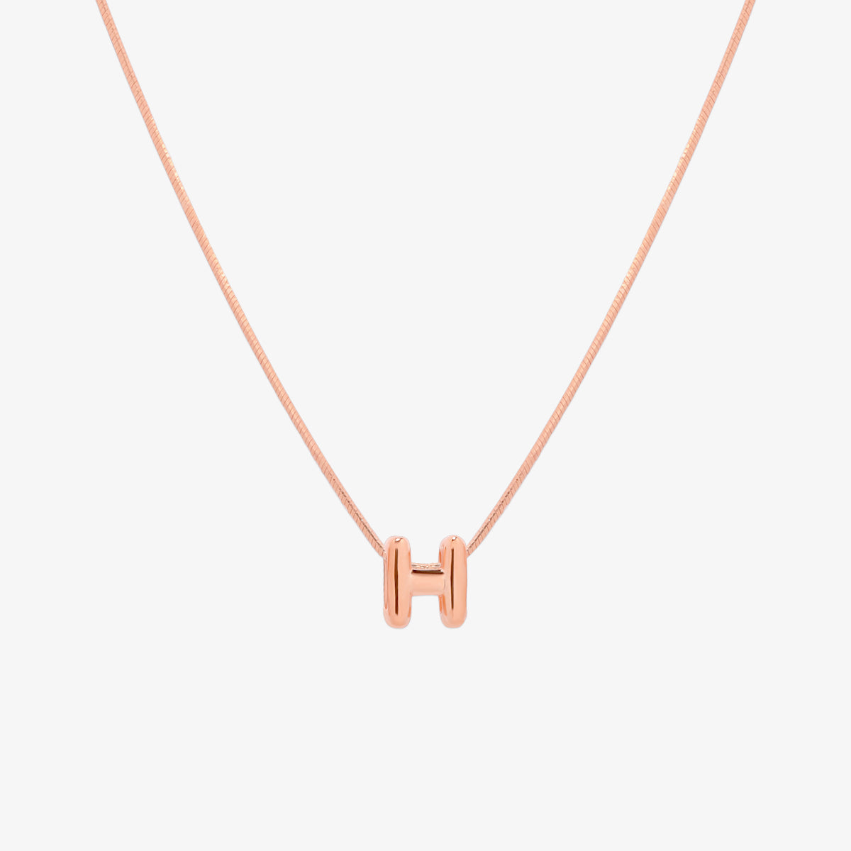 Bubble Initial Pendant Necklace-59