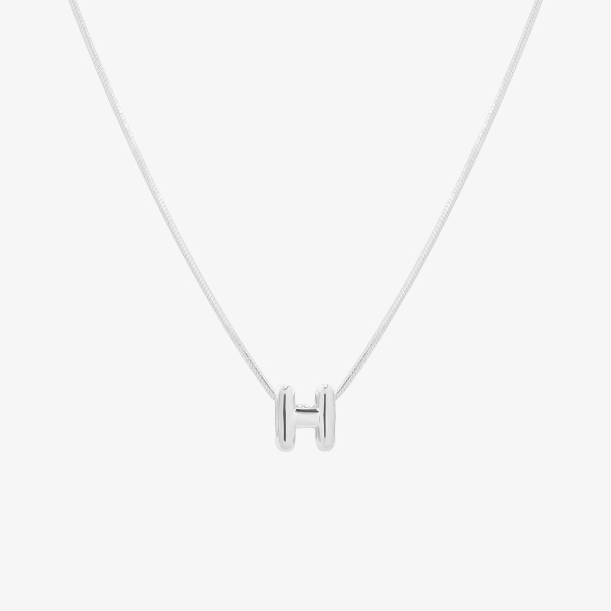 Bubble Initial Pendant Necklace-33