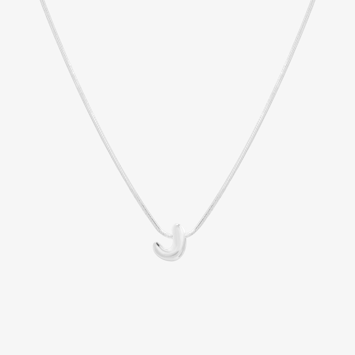 Bubble Initial Pendant Necklace-35