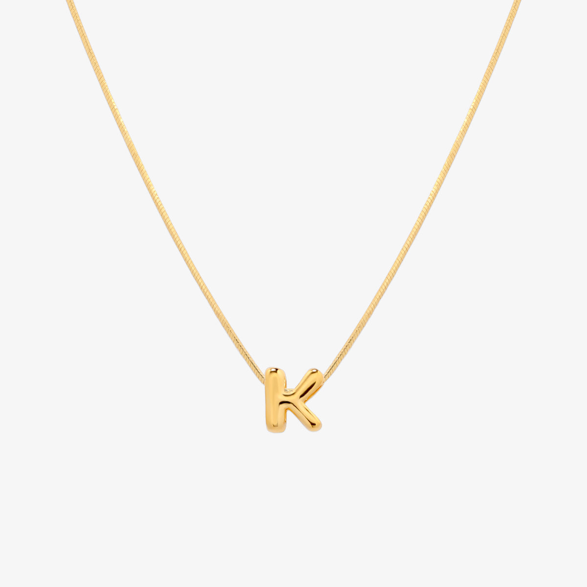 Bubble Initial Pendant Necklace-10