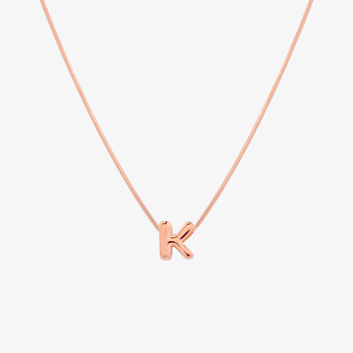 Bubble Initial Pendant Necklace-62