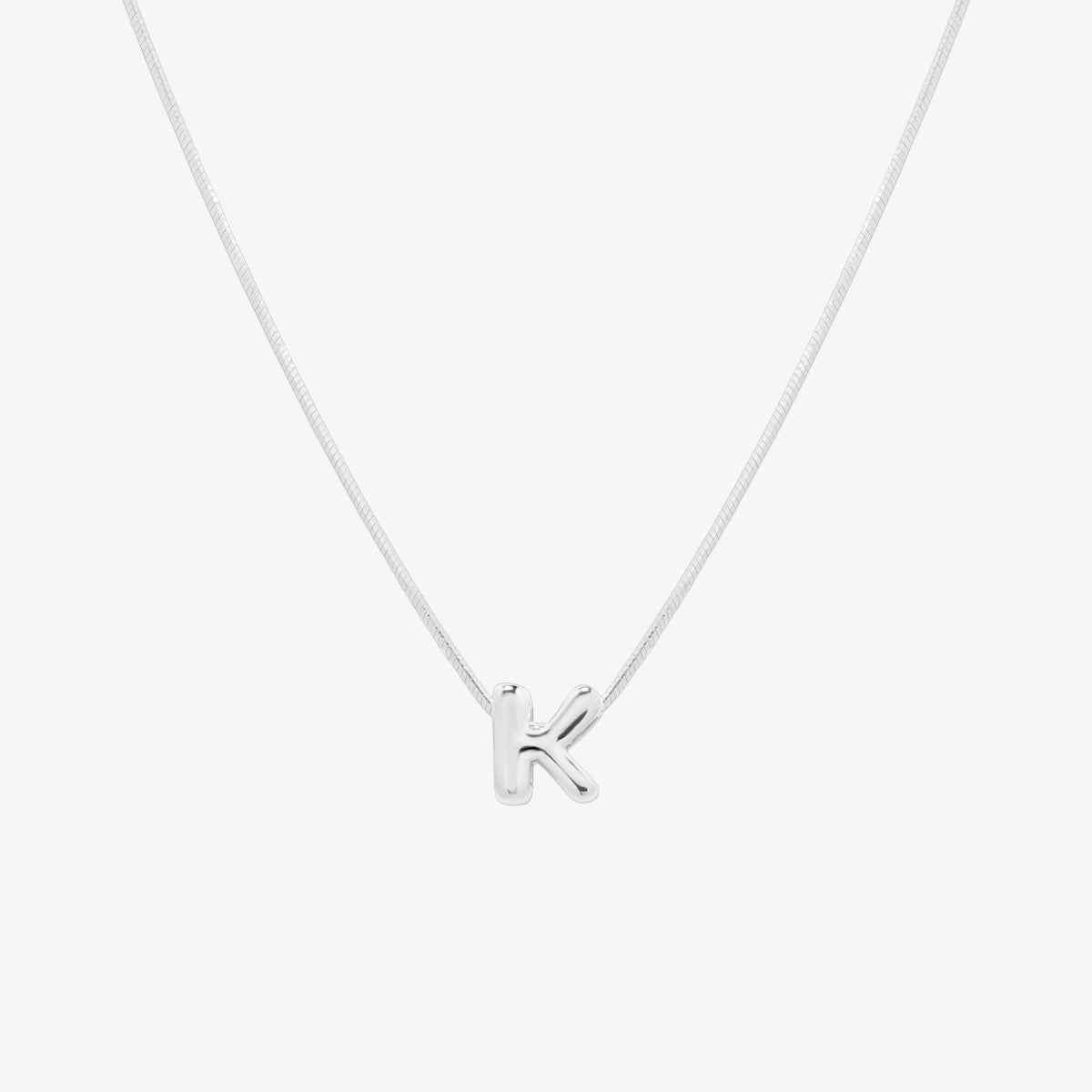 Bubble Initial Pendant Necklace-36