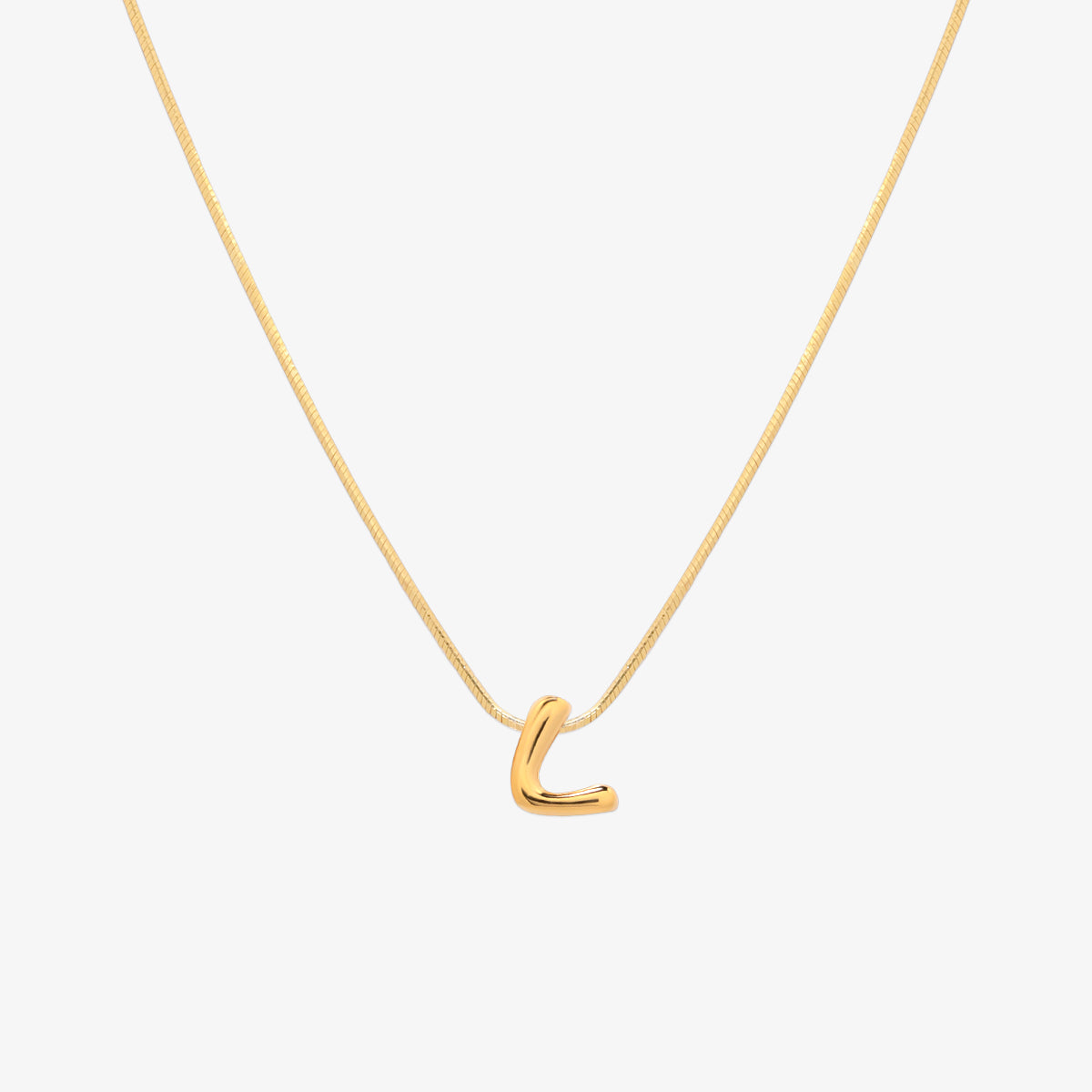 Bubble Initial Pendant Necklace-11