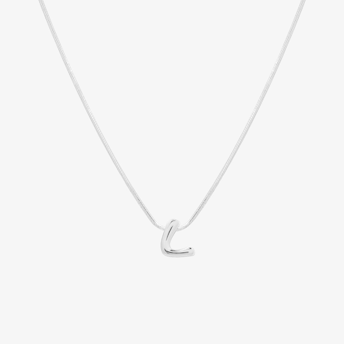 Bubble Initial Pendant Necklace-37