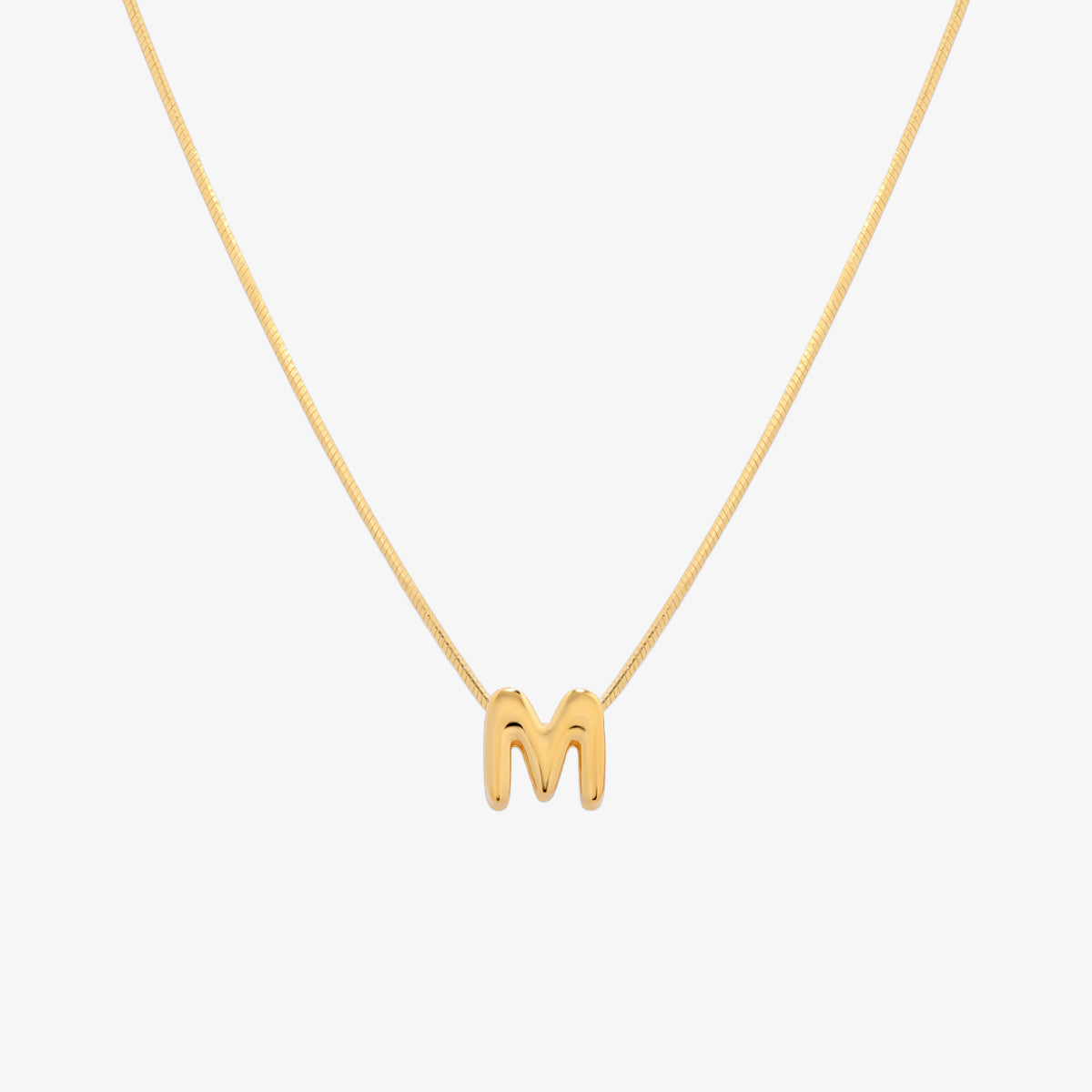 Bubble Initial Pendant Necklace-12