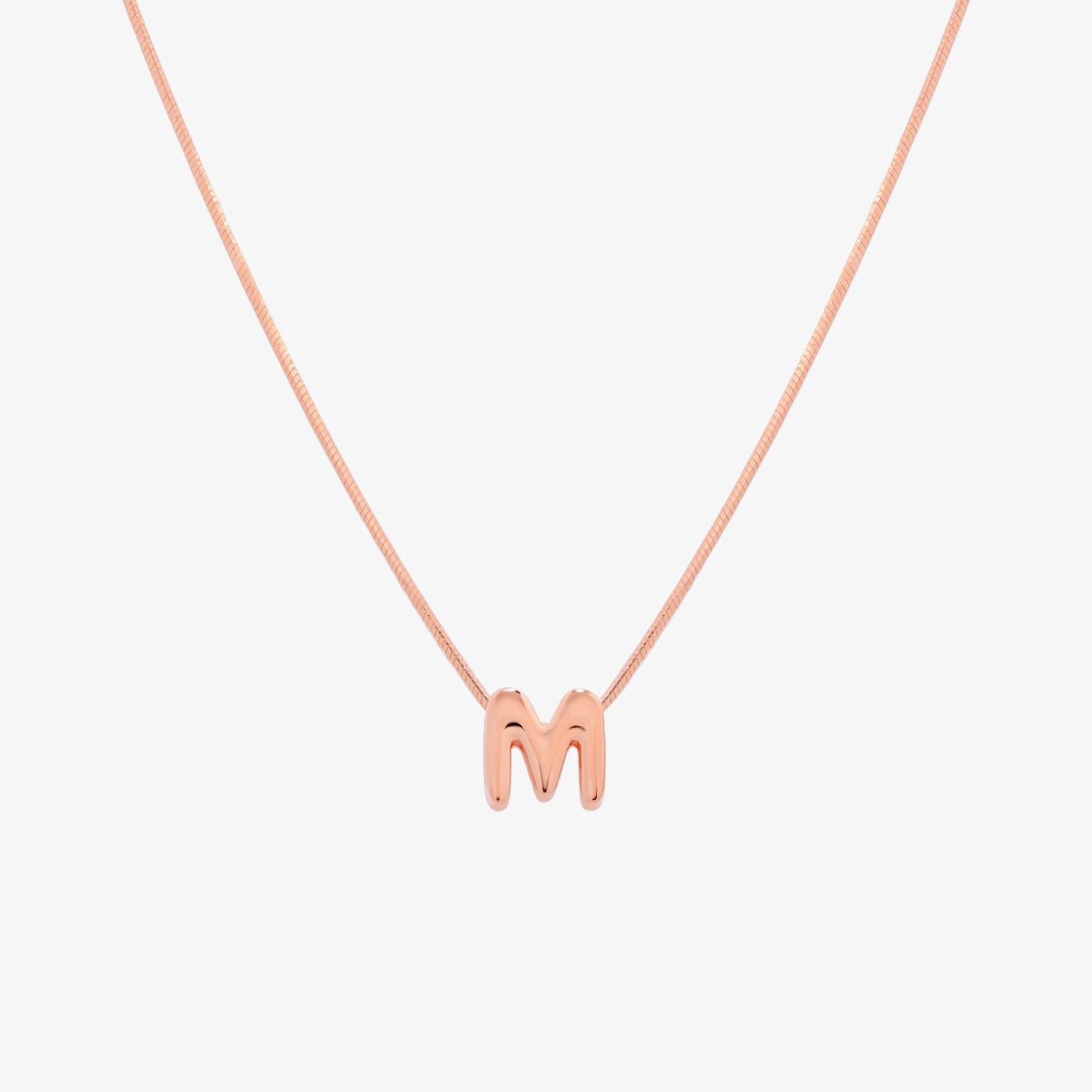 Bubble Initial Pendant Necklace-64