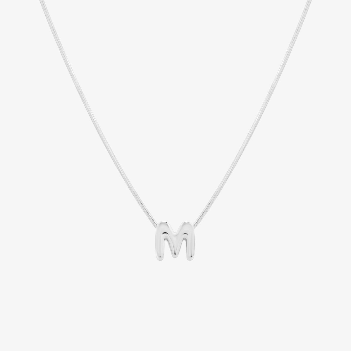 Bubble Initial Pendant Necklace-38