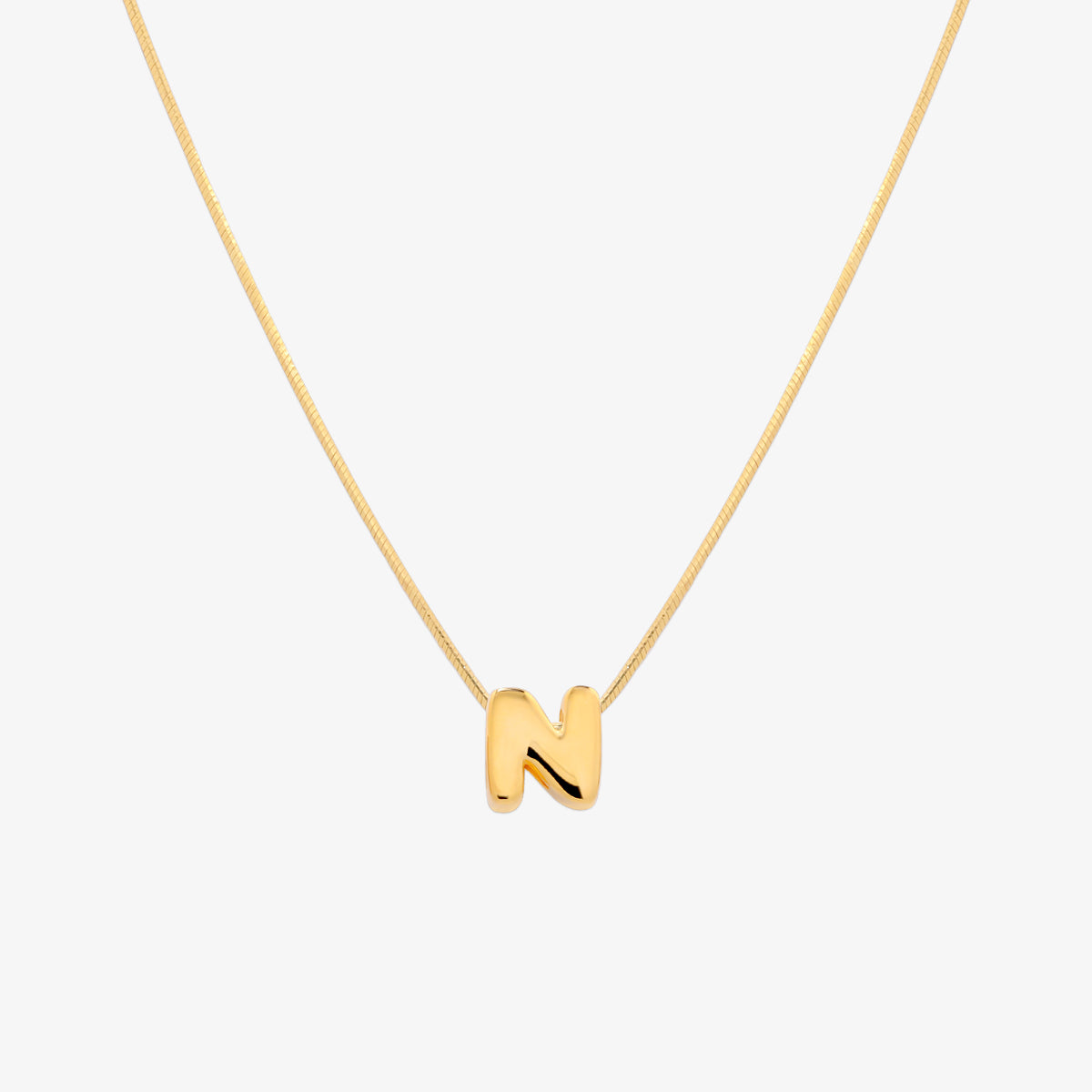 Bubble Initial Pendant Necklace-13