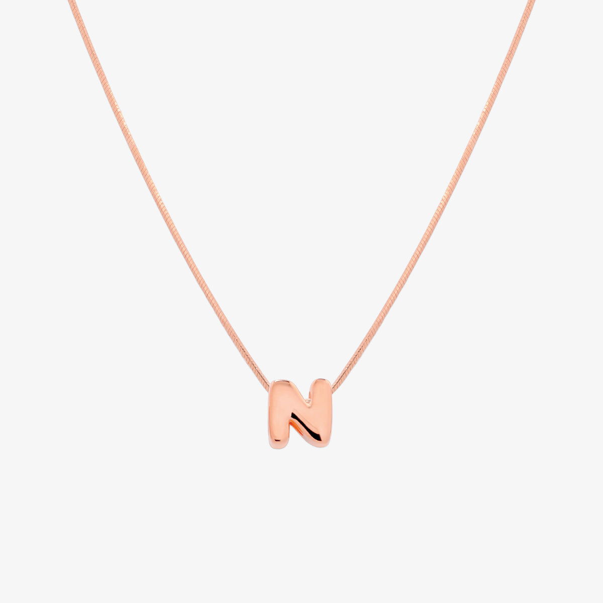 Bubble Initial Pendant Necklace-65