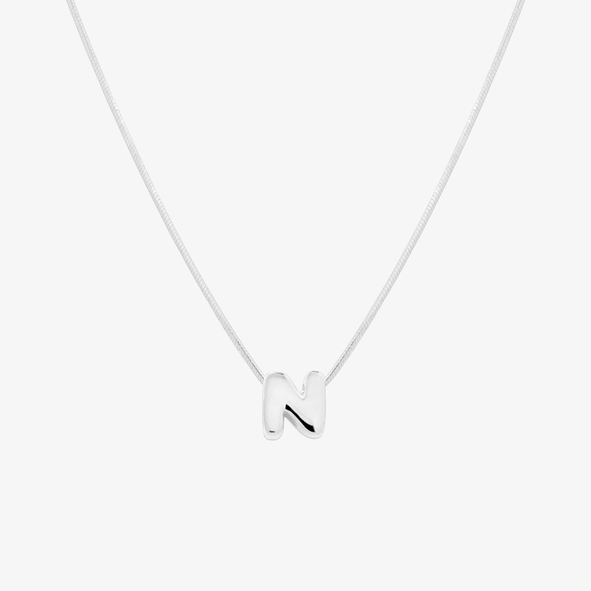 Bubble Initial Pendant Necklace-39