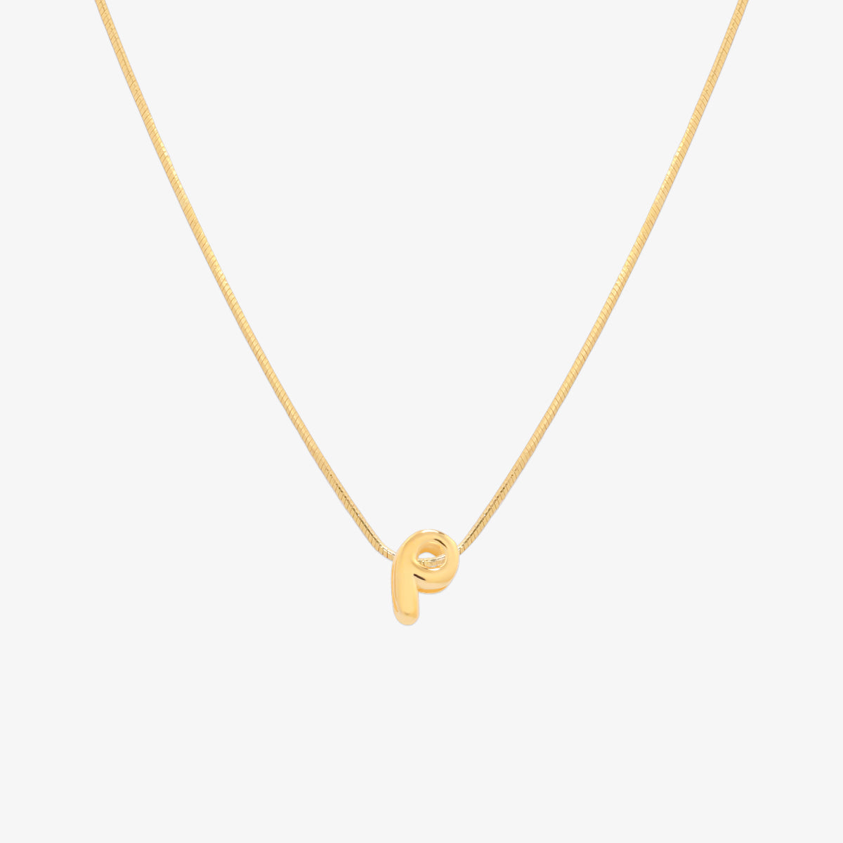 Bubble Initial Pendant Necklace-15