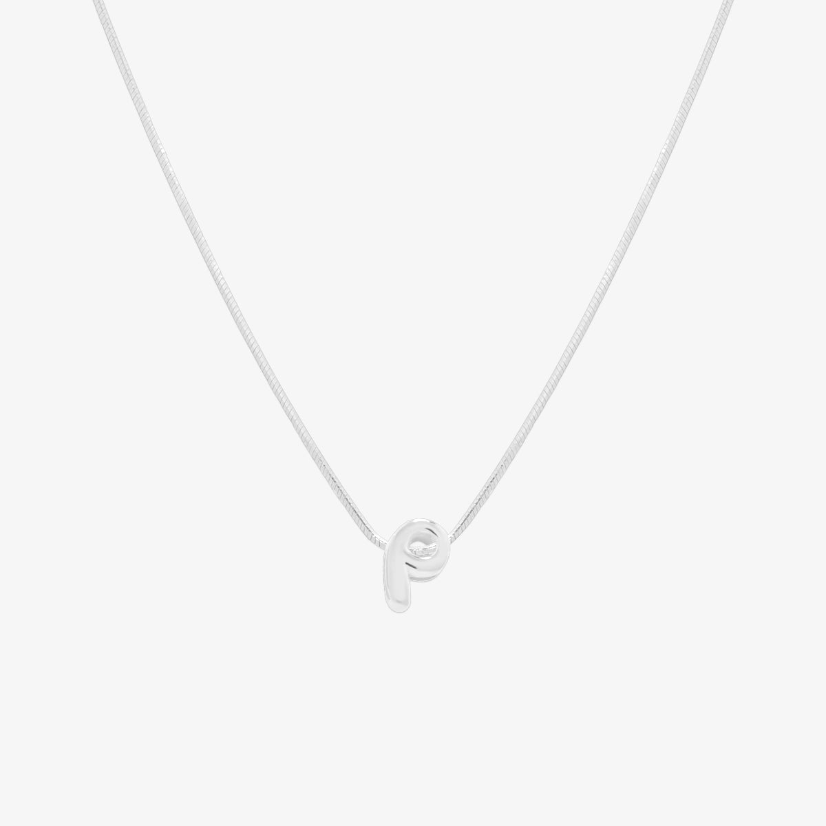Bubble Initial Pendant Necklace-41