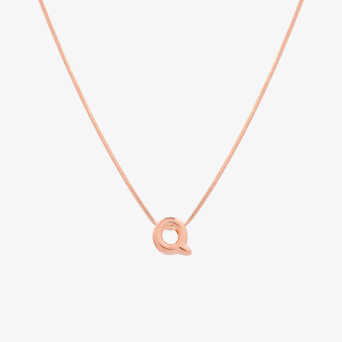 Bubble Initial Pendant Necklace-68