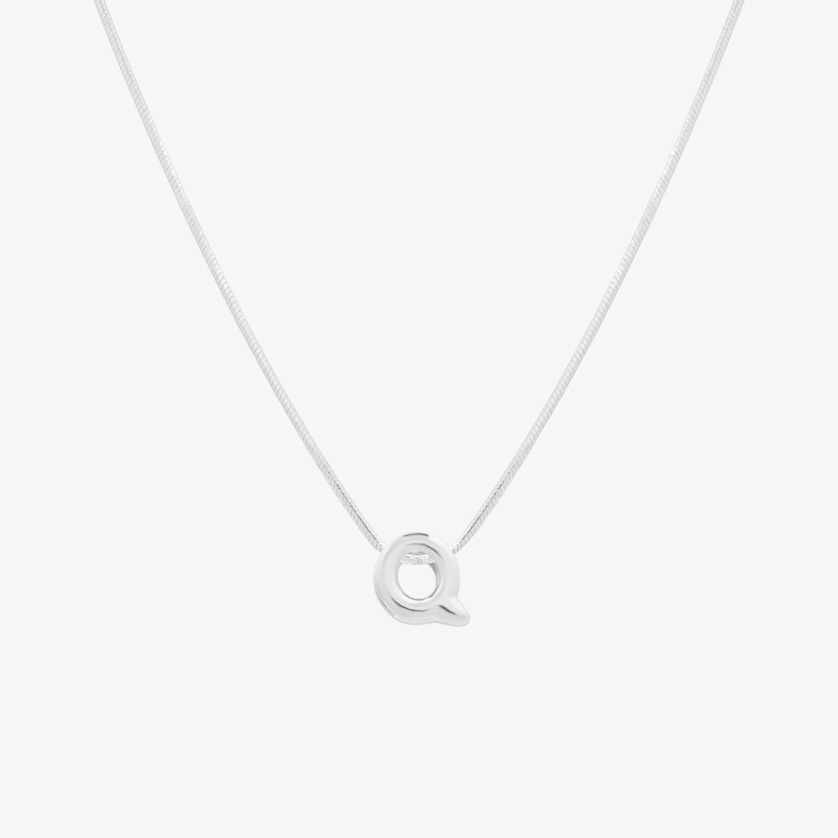 Bubble Initial Pendant Necklace-42