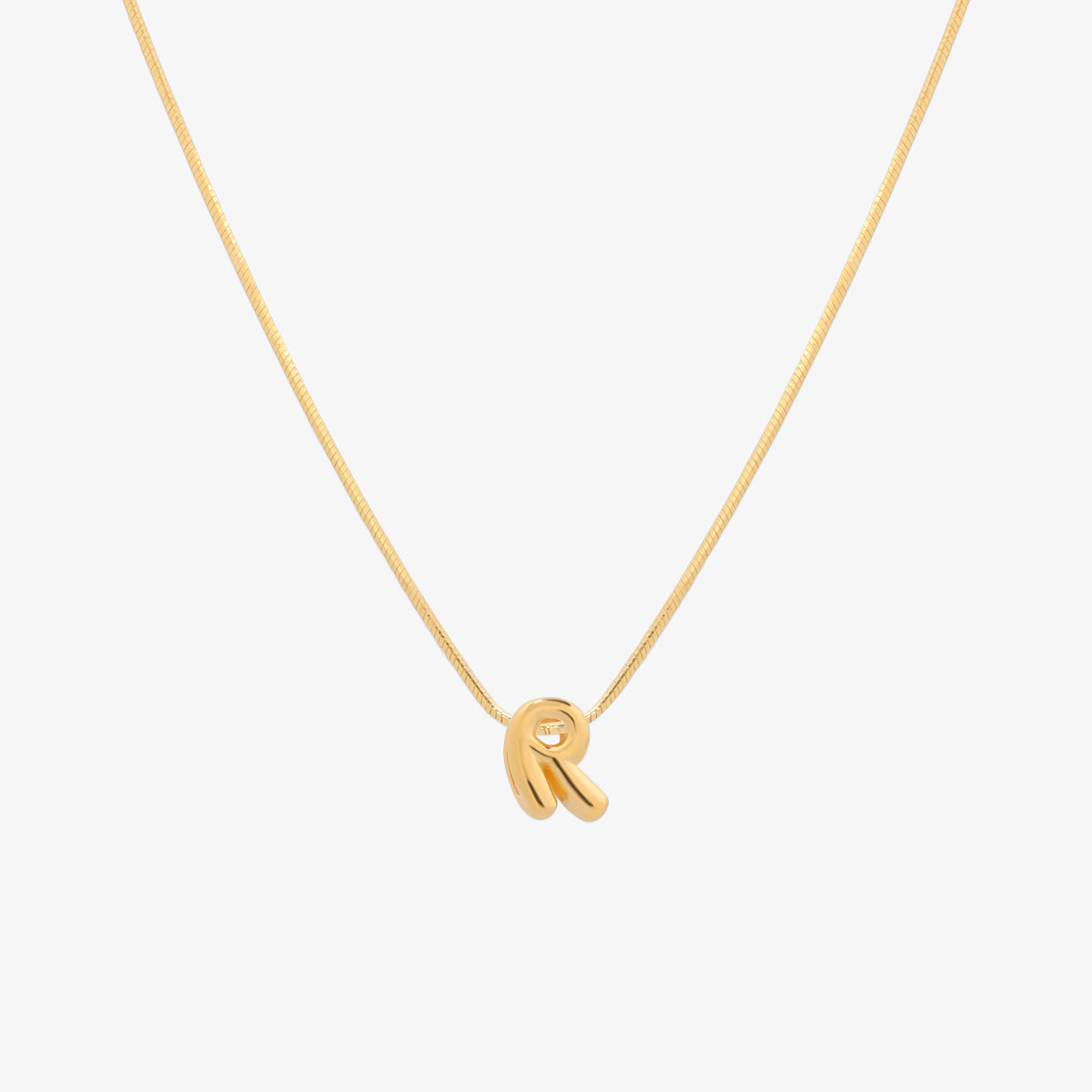 Bubble Initial Pendant Necklace-17