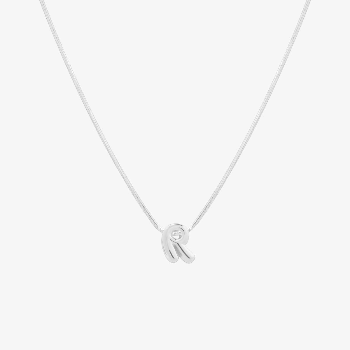 Bubble Initial Pendant Necklace-43