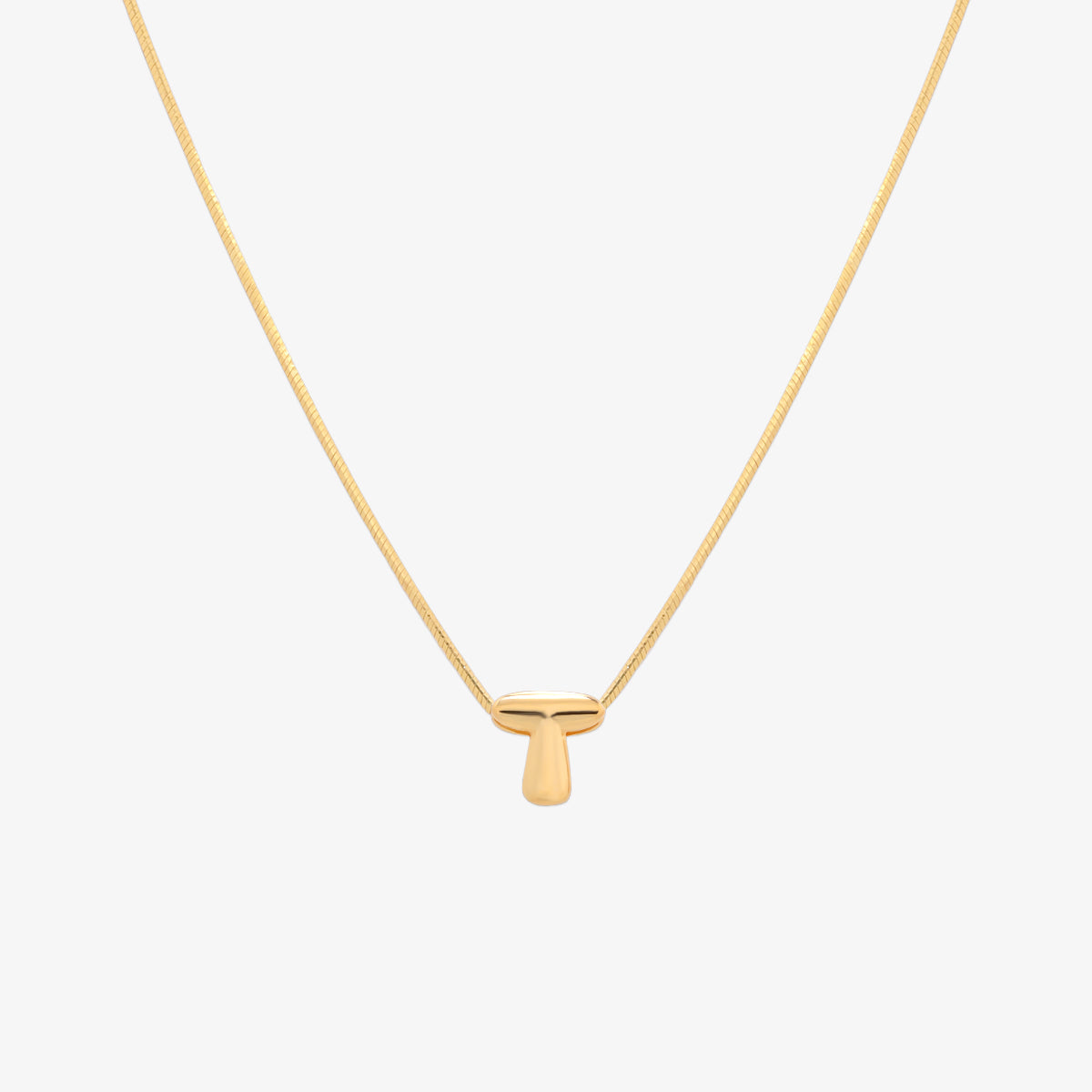 Bubble Initial Pendant Necklace-19