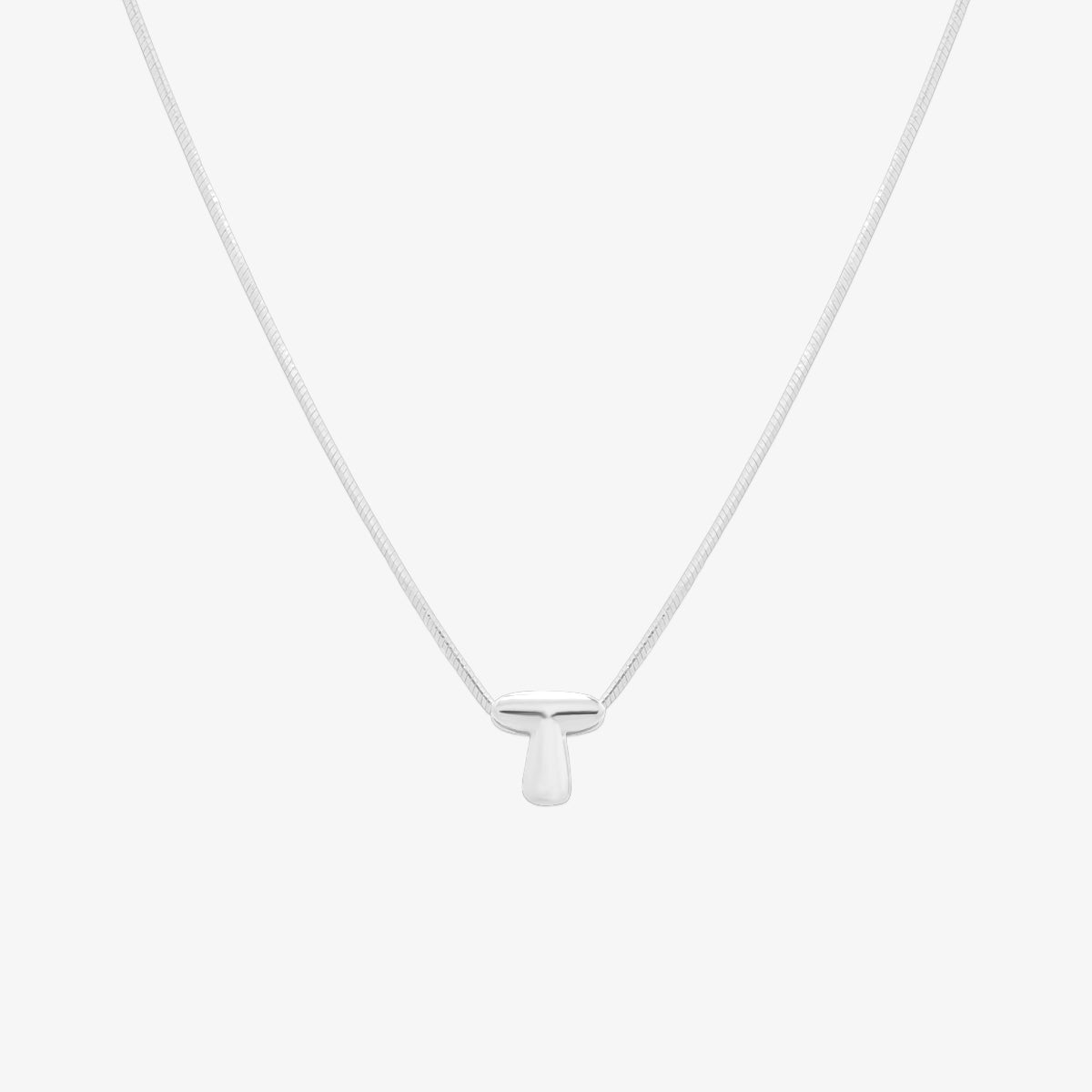 Bubble Initial Pendant Necklace-45