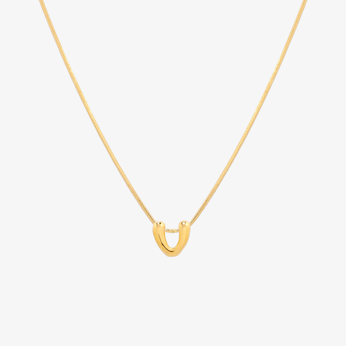 Bubble Initial Pendant Necklace-21