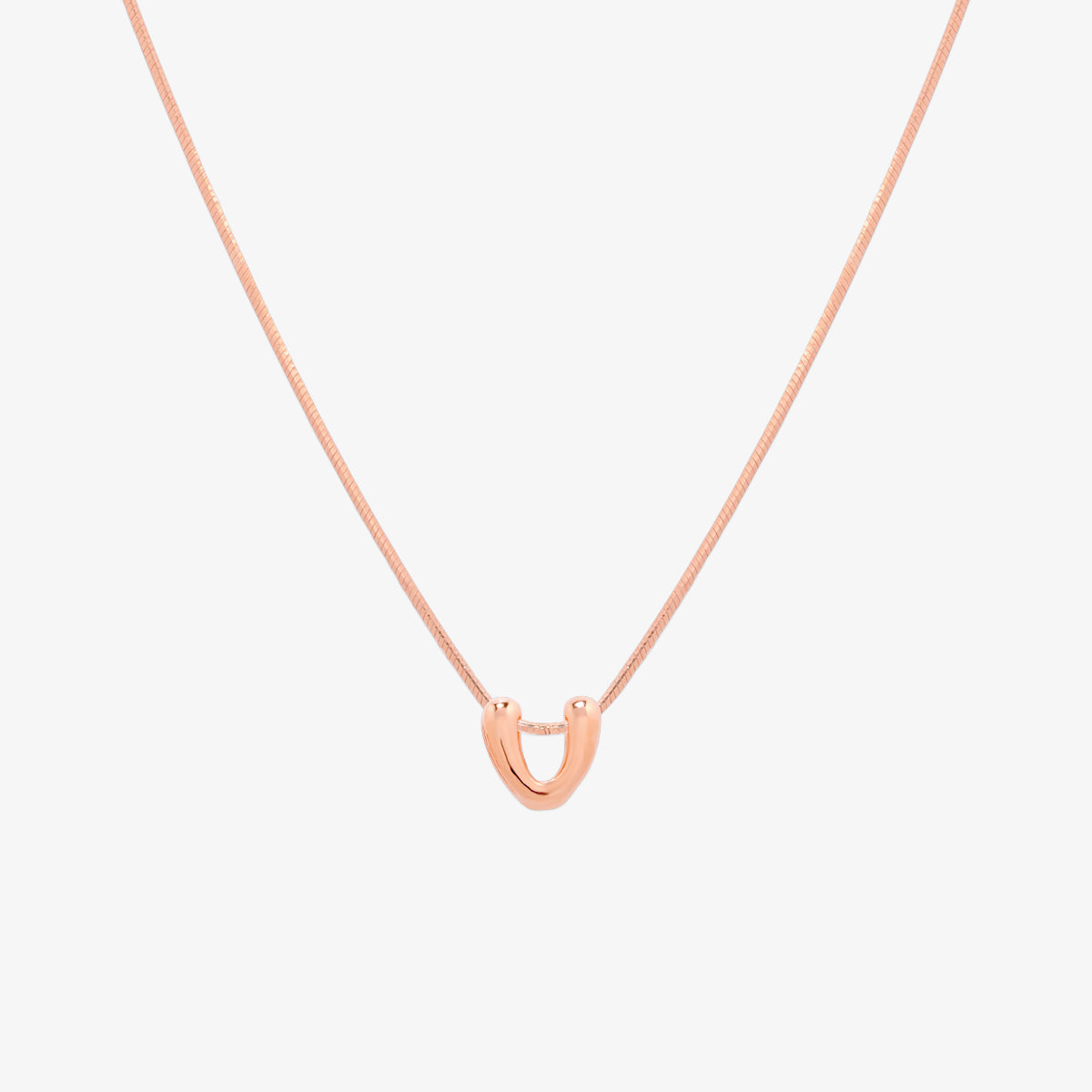 Bubble Initial Pendant Necklace-73