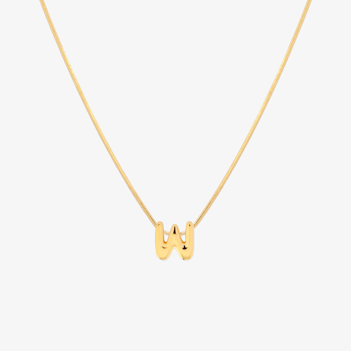 Bubble Initial Pendant Necklace-22
