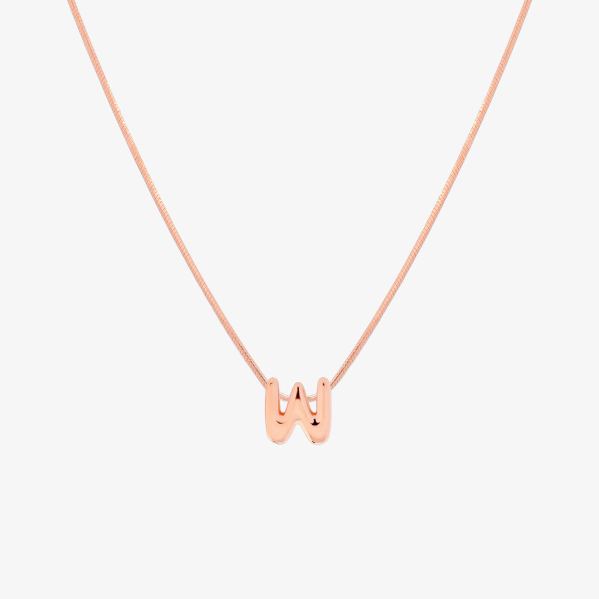 Bubble Initial Pendant Necklace-74