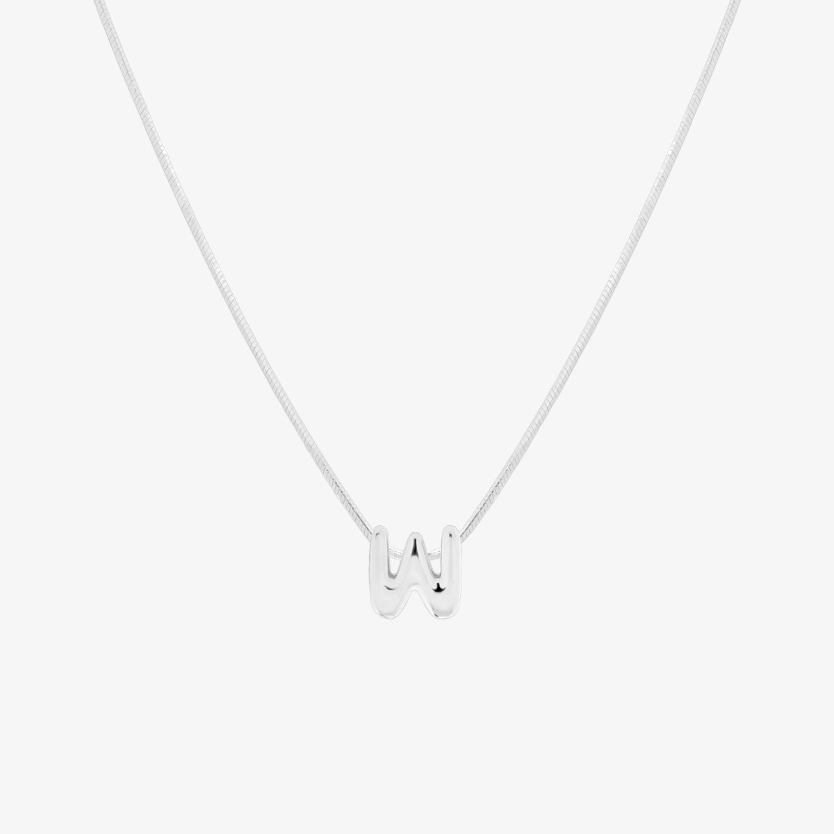 Bubble Initial Pendant Necklace-48