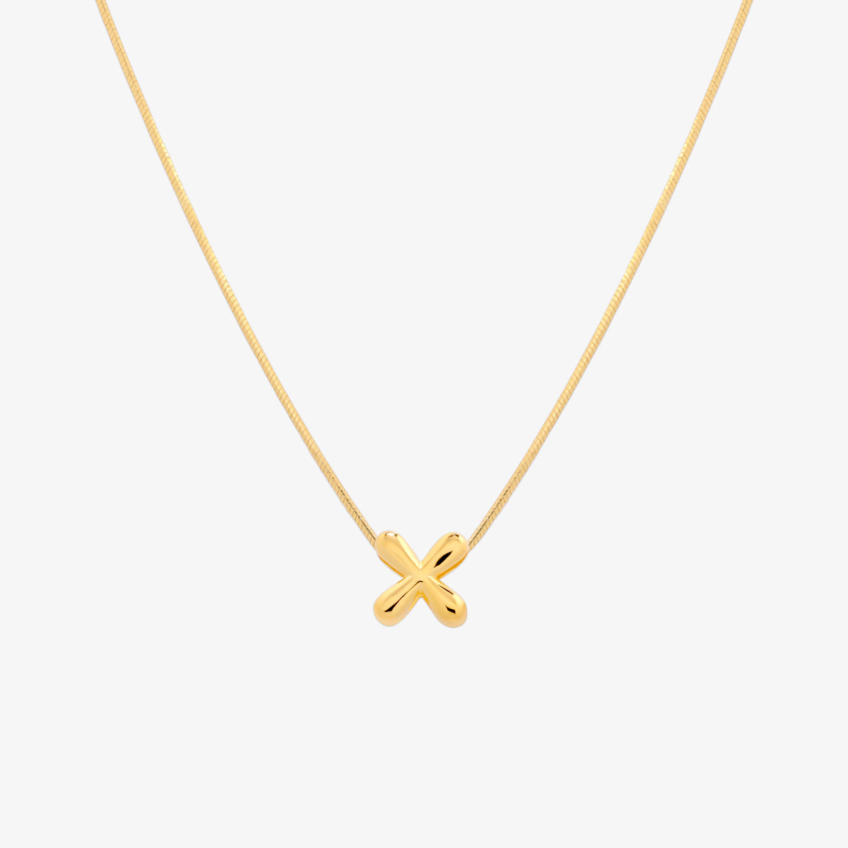 Bubble Initial Pendant Necklace-23