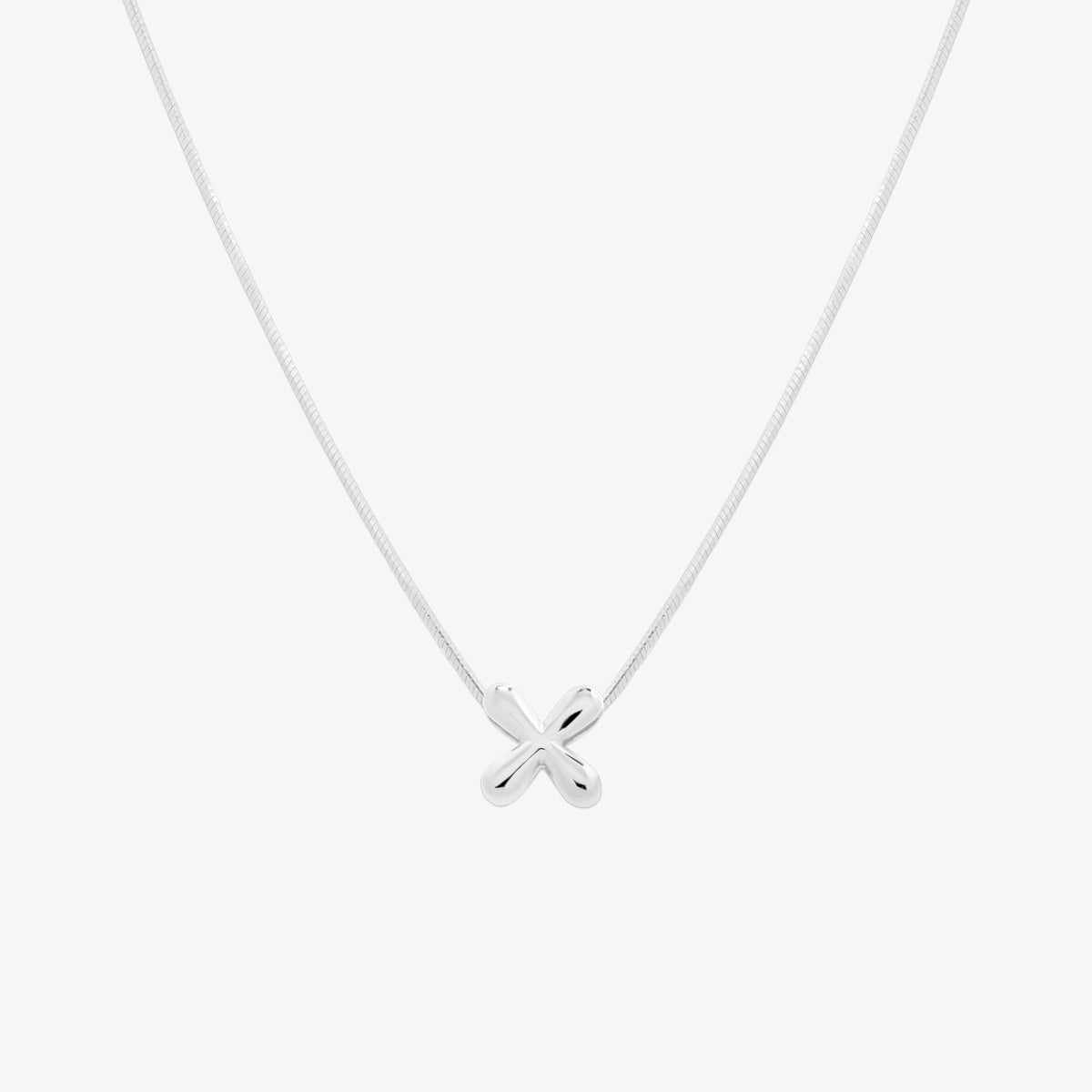 Bubble Initial Pendant Necklace-49