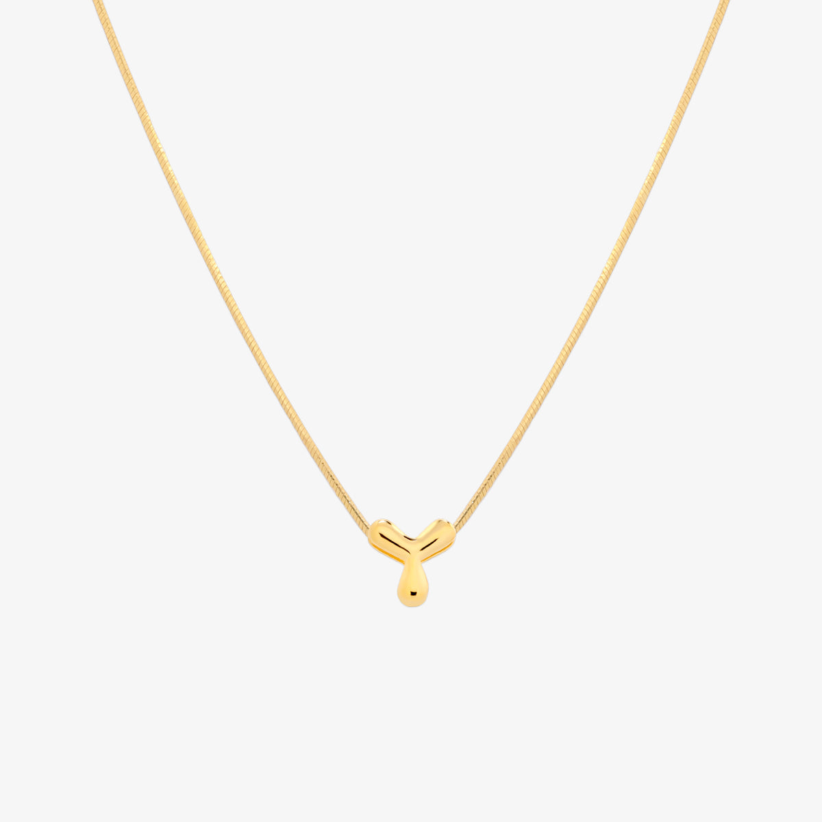 Bubble Initial Pendant Necklace-24