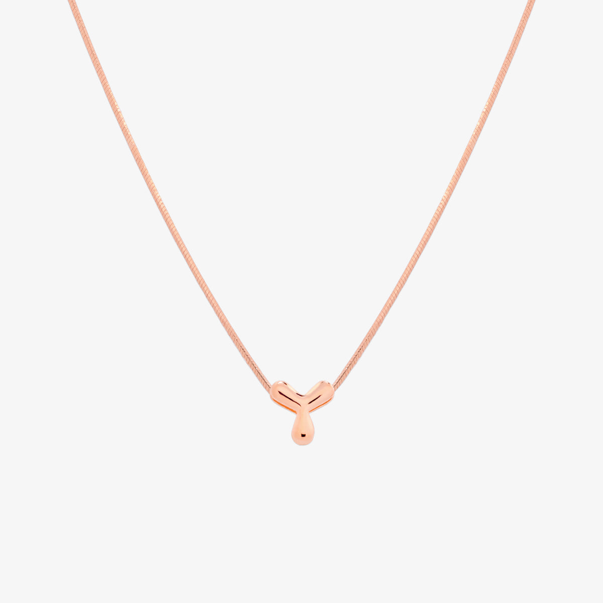 Bubble Initial Pendant Necklace-76