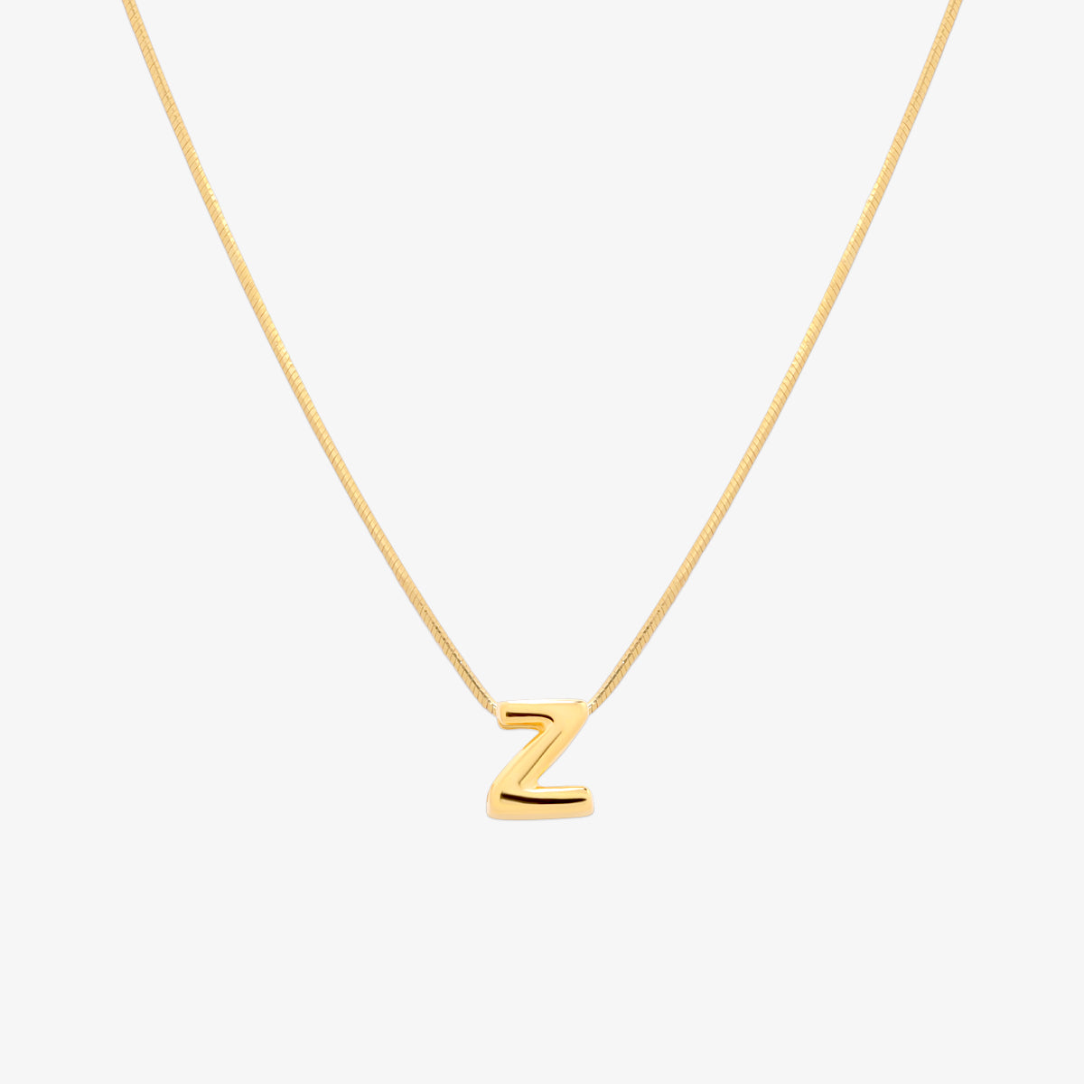 Bubble Initial Pendant Necklace-25